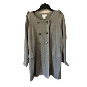Soft Surroundings Peacoat Women’s Size 3X Acrylic Wool Double Breasted Gray
